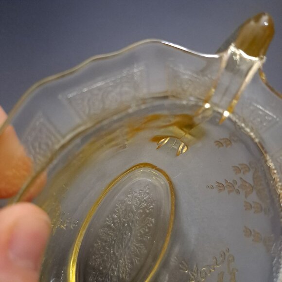 Anchor Hocking Princess Yellow Glass Sugar Bowl Embossed Design Vintage NO LID - Picture 11 of 16